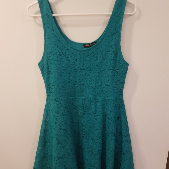 Teal Lace overlay skater dress - Picture 4 of 4